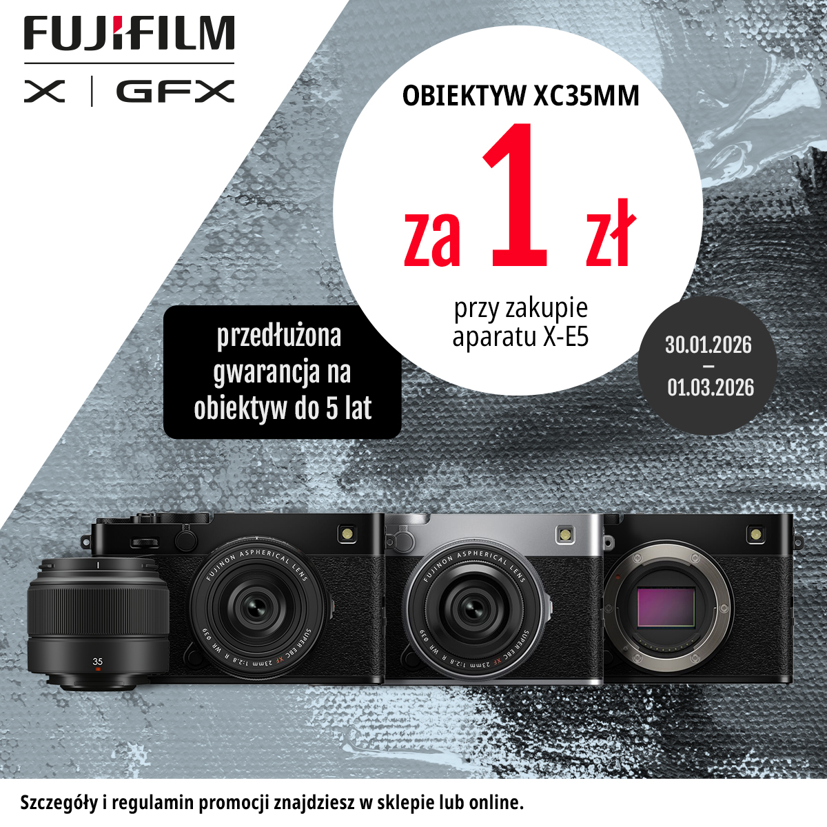 <center>Obiektyw XC35mm za 1zł przy zakupie aparatu X-E5</center>